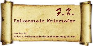 Falkenstein Krisztofer névjegykártya